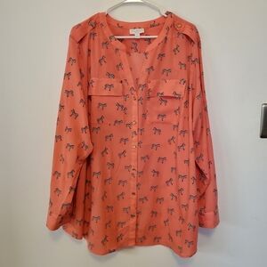 Charter Club Zebra print blouse Size 3X